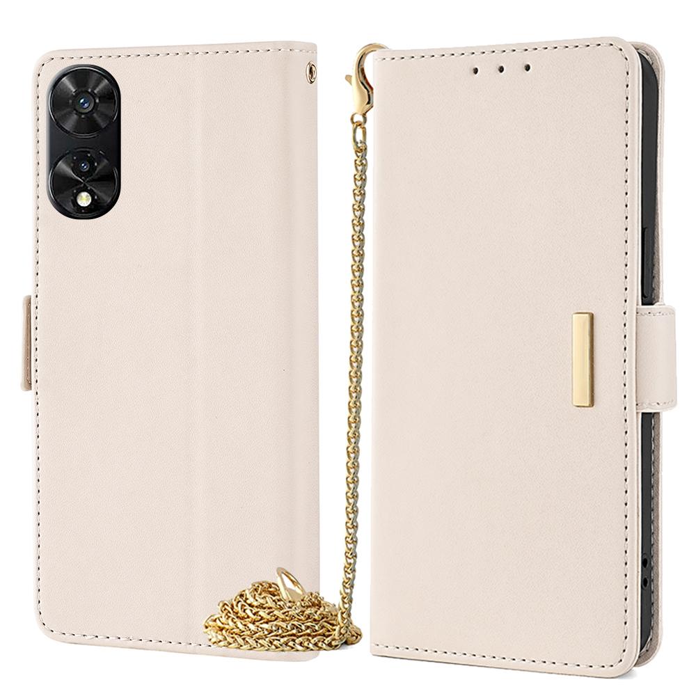 For TCL 505 Wallet Case Anti-Scratch PU Leather Card Slots Phone Cover with Straps