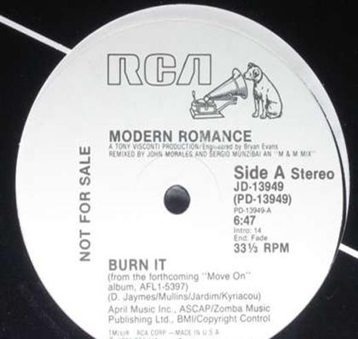 

12inch Record MODERN ROMANCE - Burn It JD13949 RCA 1984 US Soul/Funk Used