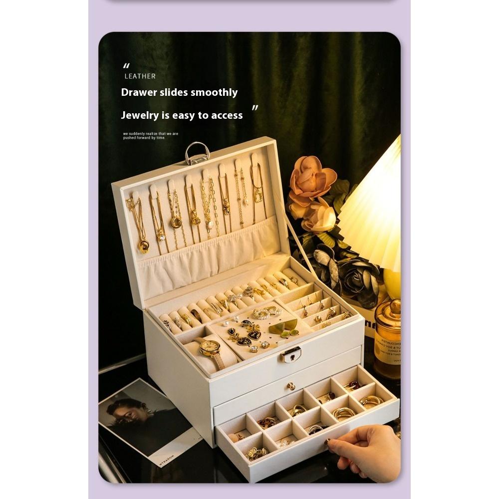 Jewelry Storage Box Multi-layer High-end Gold Hand Jewelry Bracelet Necklace Earrings Earrings Earrings Ring Jewelry Box Large