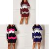 English Style Knit Dress With Floral Print For Office Casual Womens Fashion
