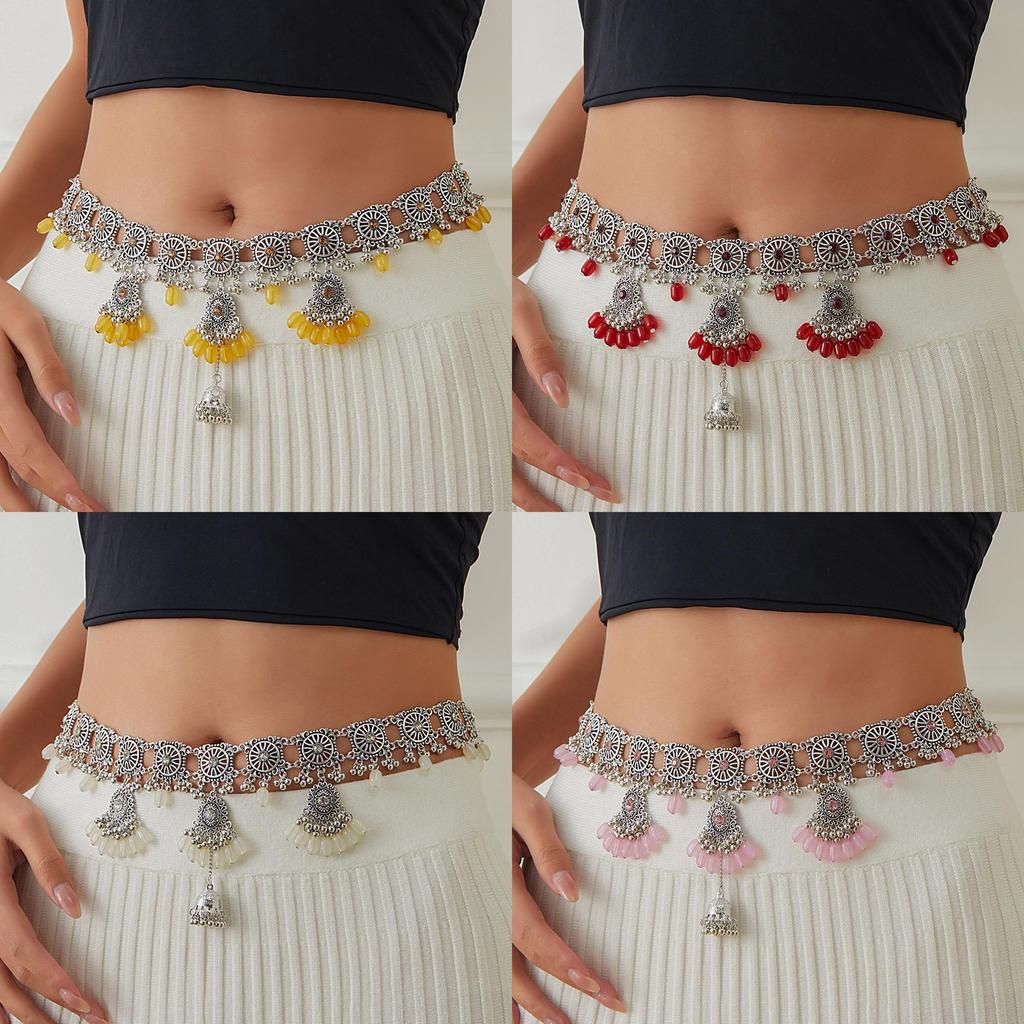 Bohemia Vintage Hollow Out Waist Chain Metal Tassel Ethnic Womens Fashion Accessory For Summer And Fall