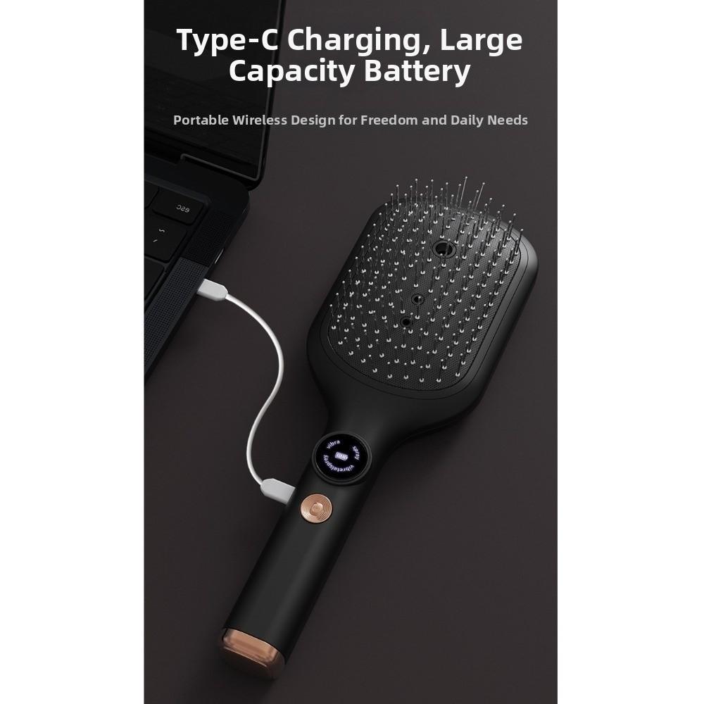 Anti-Frizz Large Tank Electric Spray Hair Brush Multi-Function 2-In-1 Misting Hair Brush  Household