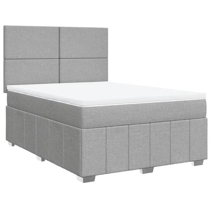 Maison Exclusive - Sommier à lattes de lit avec matelas Gris clair 160x200cm Tissu