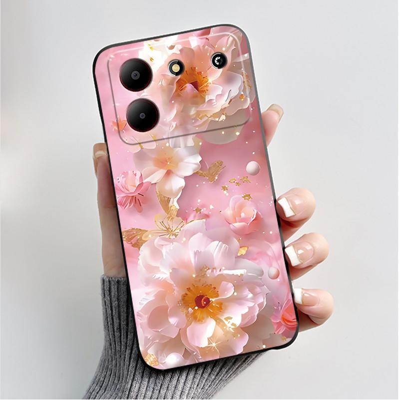 For ZTE Blade A54 Case Protective Soft Silicone Flower TPU Covers for ZTE BladeA54 4G Bumper For Blade A34 A 54 Phone Cases Bag