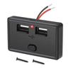 12V/24V USB-Ausgang 4.8A Dual-USB-Ladebuchse Wasserdichtes Autoladegerät-Panel mit Schalter für Auto Marine Boot Wohnmobil Bus LKW
