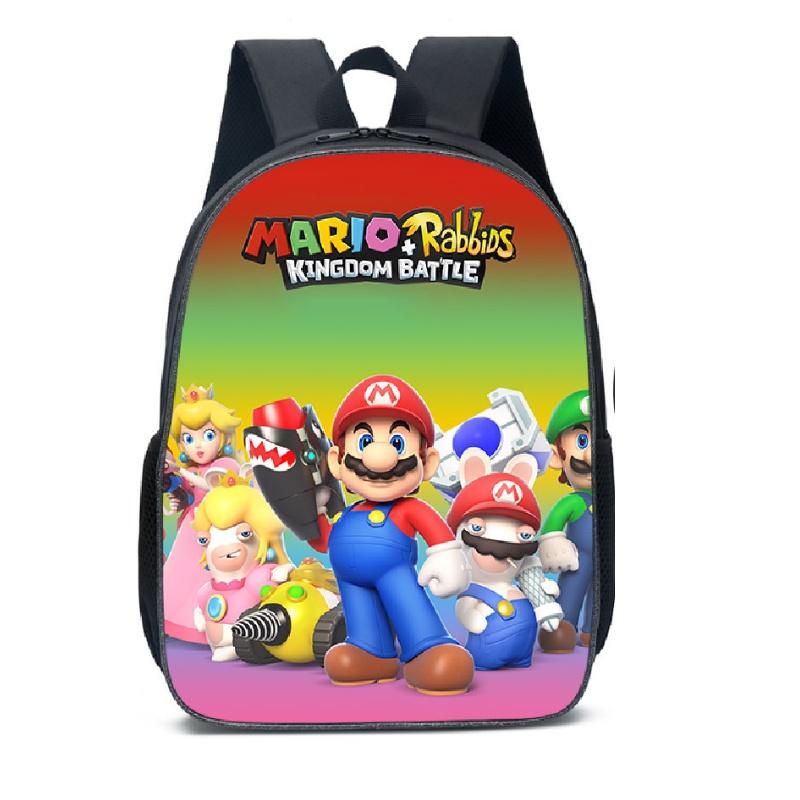 New Arrival Mario Cartoon Backpack For Elementary And Middle School Students Lunch Bag And Pencil Case Included