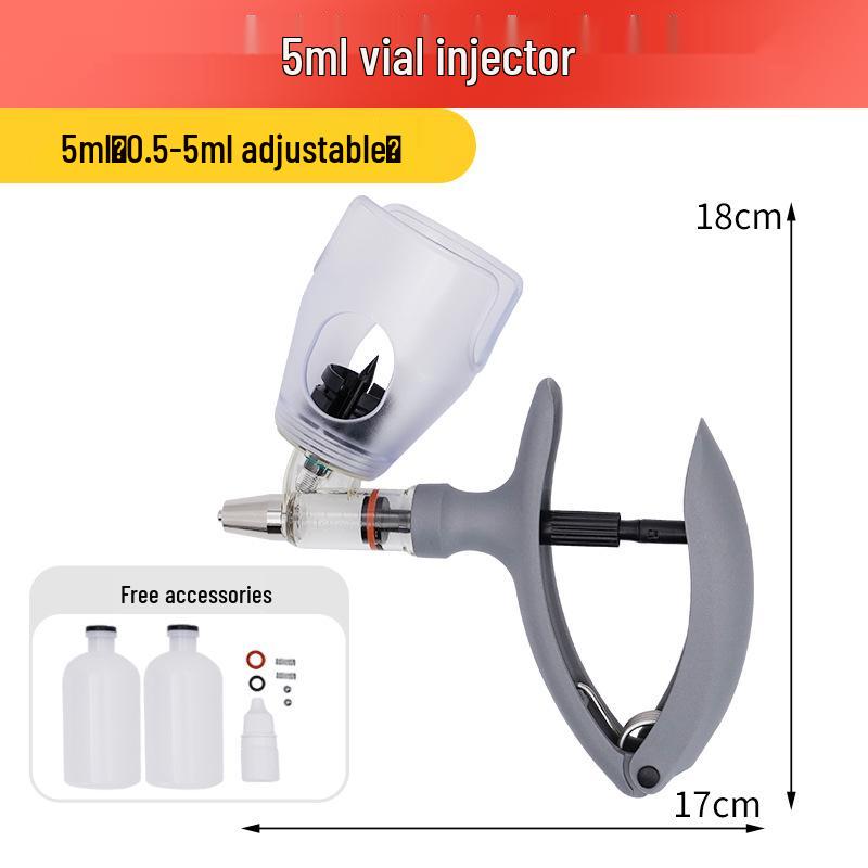 Adjustable Veterinary Vaccine Injector 5ML for Pigs, Cattle, Sheep & 2ML for Poultry