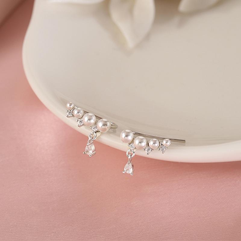 Stylish Zircon Water Drop Pearl Earrings: Elegant & Versatile Women's Design