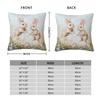 Easter Rabbit Square Pillow Case Cushions for Sofa Bunny Flower Custom Pillowcover Home Decor