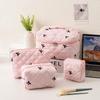 Quilted Bowknot Cosmetic & Wash Bag Travel Set