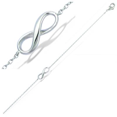 [R1573] - Silver Bracelet 'Infini' Silver (rhodium Plated) - 12x4 Mm