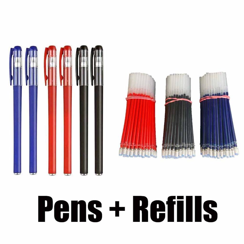 12/36pcs 0.5mm Matte Gel Pens+Refills Black Carbon Ink Ballpoint Pen Sign Pen Office & School   Supplies Stationery