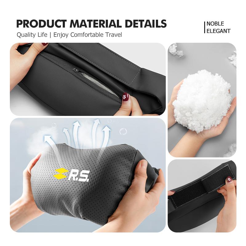 Car Neck Pillow Leather Head Support Protector Backrest Cushion For Renault RS Kadjar Captur Clio Megane 2 3 4 RS Koleos Logan R111