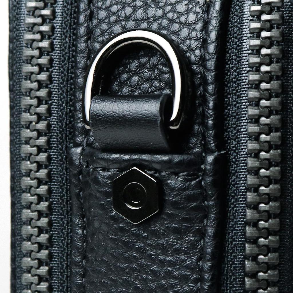 Lanvin en Bleu Tumble Shoulder Bag for Men, Double Size, No. 512122, Black