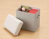 Pearl Metal SPACE-KIT Storage Box, Folding Stool/Ottoman, Medium Size, High Type, Gray, N-7822