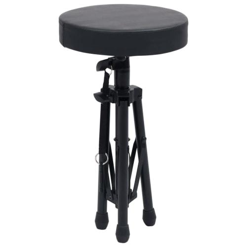 vidaXL Keyboard Stand & Stool Set, Black