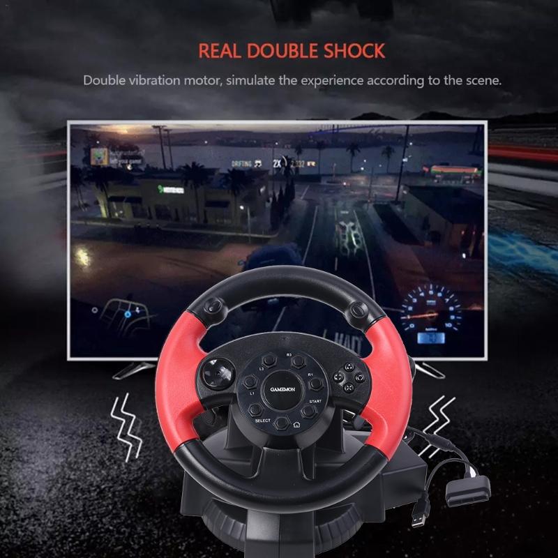 Gaming Steering Wheel Gamepad Racing Game Steering Wheel Dual Motor Vibration For FT33D3 D7 Series PC for  Console