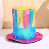 Colorful Gold Clown Top Hat for Halloween and Circus Cosplay