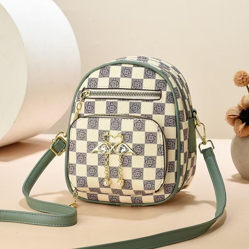 Shoulder bag Taizhou women's bag small round bag plaid fashion versatile satchel