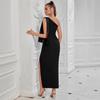Hot-selling Split-ended Long Bandage Skirt Temperament Elegant Single Shoulder Streamer Party Dinner Dress