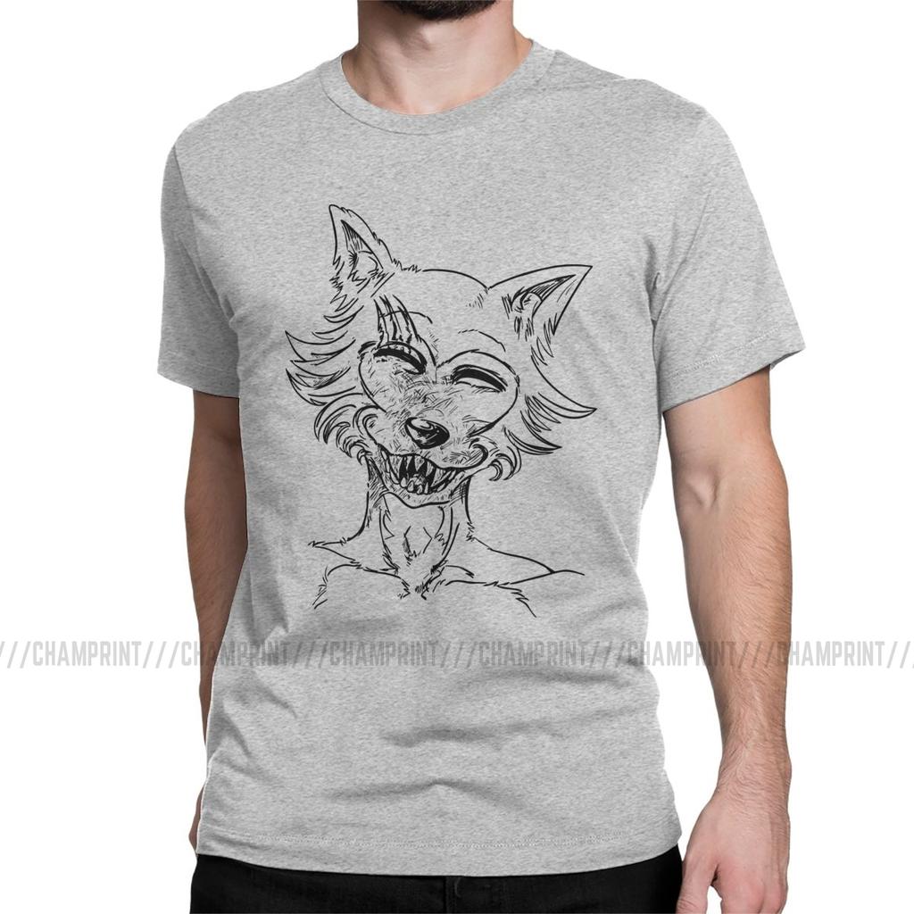 Beastars Legosi Anime T Shirts For Men Humor T Shirts Crewneck Animals Manga Tee Shirt