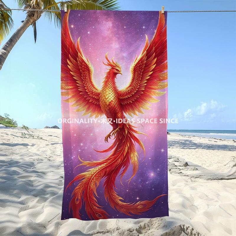Starry Galaxy Phoenix Beach Towel Patterned Sunscreen And Windproof Suitable For Swimming Pool Camping Travel