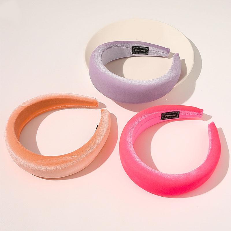 Winter Dicke Schwarze Stirnbänder für Damen Samt Schwamm Haarband Mädchen Breit Haarreif Elastizität Gepolsterte Kopfbedeckung Haaraccessoires