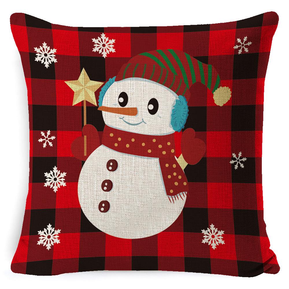 Christmas Linen Pillow Case Home Nap Lumbar Cushion Pillow Sofa Bedside Cushion Pillow Case