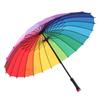 MAYDU 24-Rib Double Rainbow Straight Umbrella