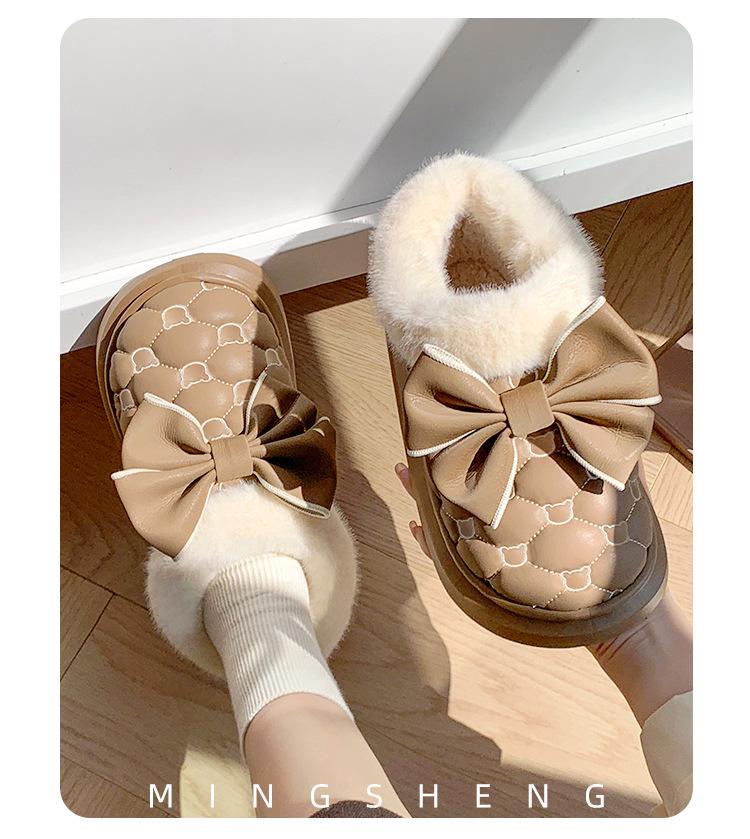 2023 Trendy Women's Waterproof Winter Cotton Slippers with Closed-Back Design