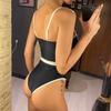 New Sexy Splicing Underwired Women Swimwear One Piece Swimsuit Female High Leg Cut Padded Bather Bathing Suit Swim