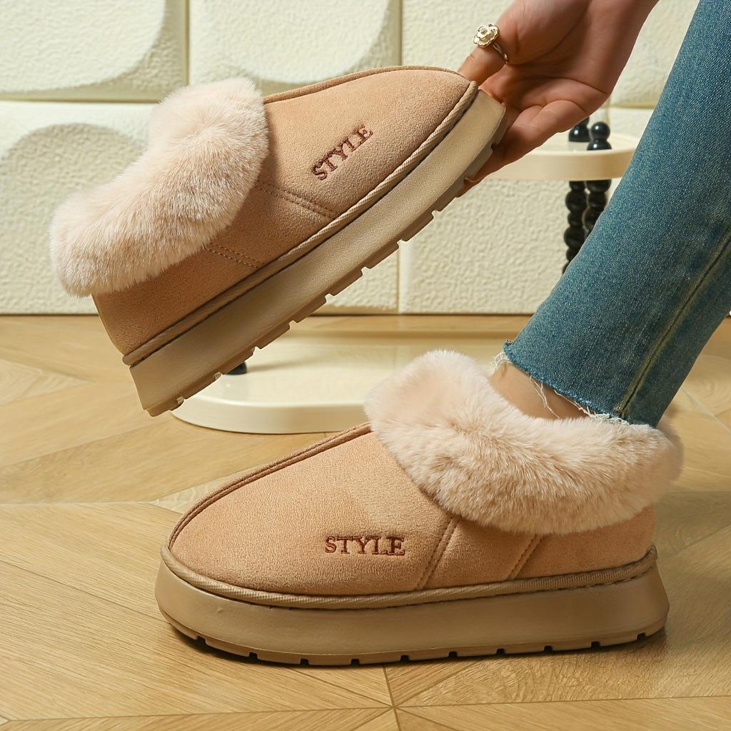 Men's and Women's Home Shoes, Fashionable, Comfortable, Non Slip, Thick Soled, Warm and Cold Resistant, Thick and Warm Short Boots for Wearing Outside