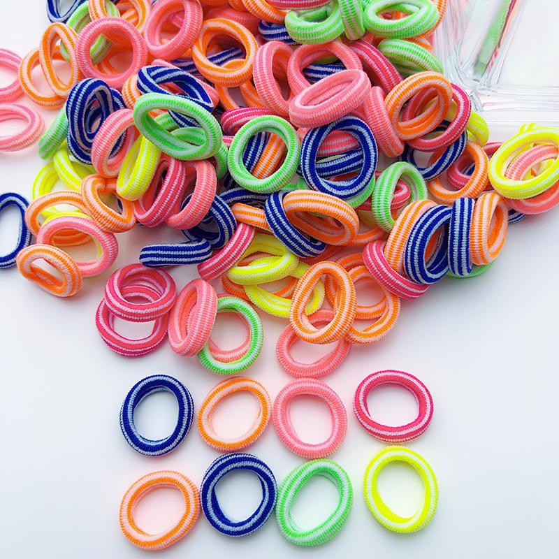 

100 шт./набор Детские эластичные резинки для волос для девочек Резинки для детей Сладкие скранчи Заколки для волос Повязка на голову Детские аксессуары для волос About 100pcs