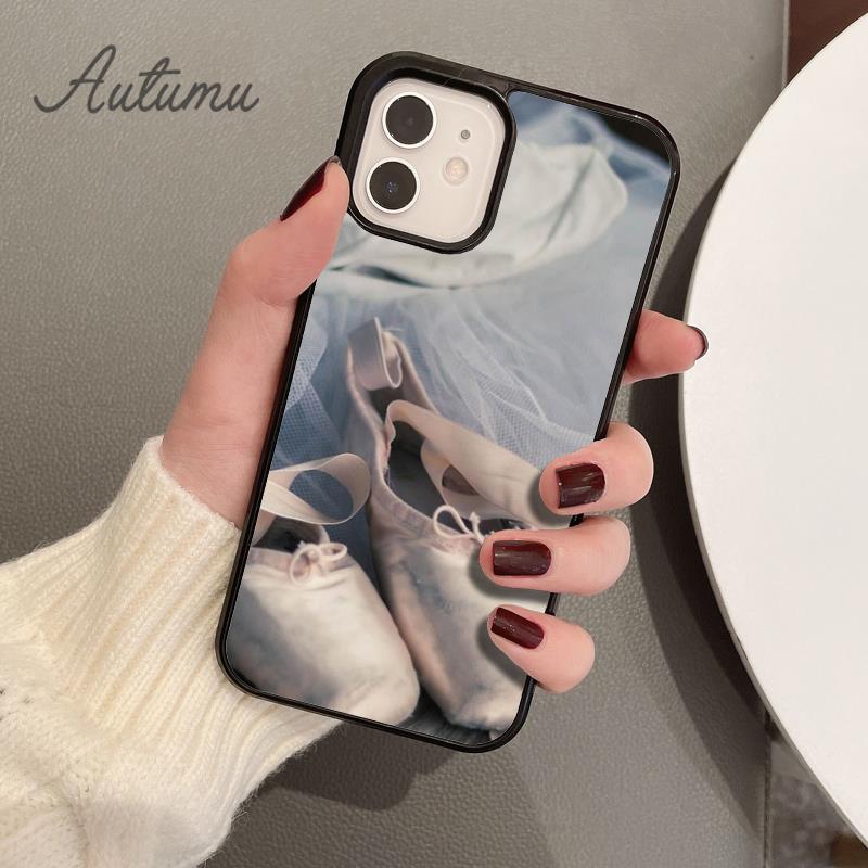 Taneční boty Ballet Ballerina Pouzdro na telefon pro iPhone 11 12 13 14 Pro Max mini X XR XS SE 2020 6S 7 8 Plus Galaxy S21 S22 shell