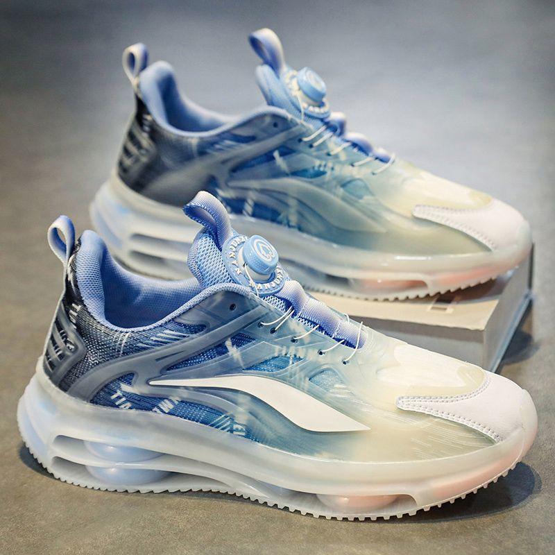 Rotating button men's shoes spring 2025 air cushion shock absorption junior high school students sports shoes teenagers older children running dad s