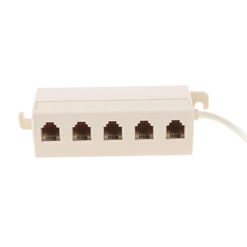 Rj11 Jack 5 Way Outlet Telephone Modular Line Splitter Plug Adapter 6P4C