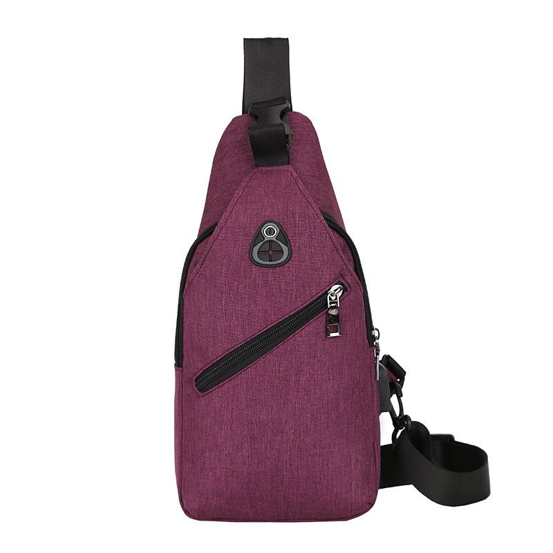 Breast bag men's new trendy backpack business casual multi-functional charging shoulder messenger bag