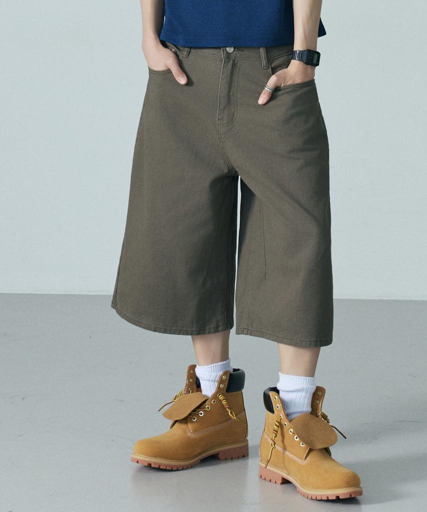 LXT Twill Cotton Wide Bermuda Pants [Khaki]