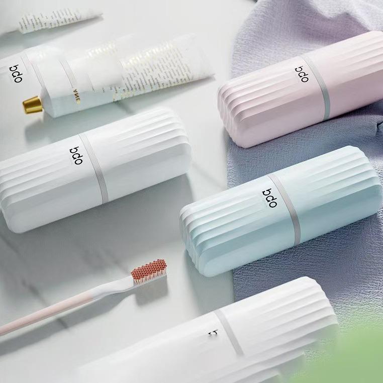 Portable Toothbrush and Mouthwash Holder Set with Toothbrushing Cup