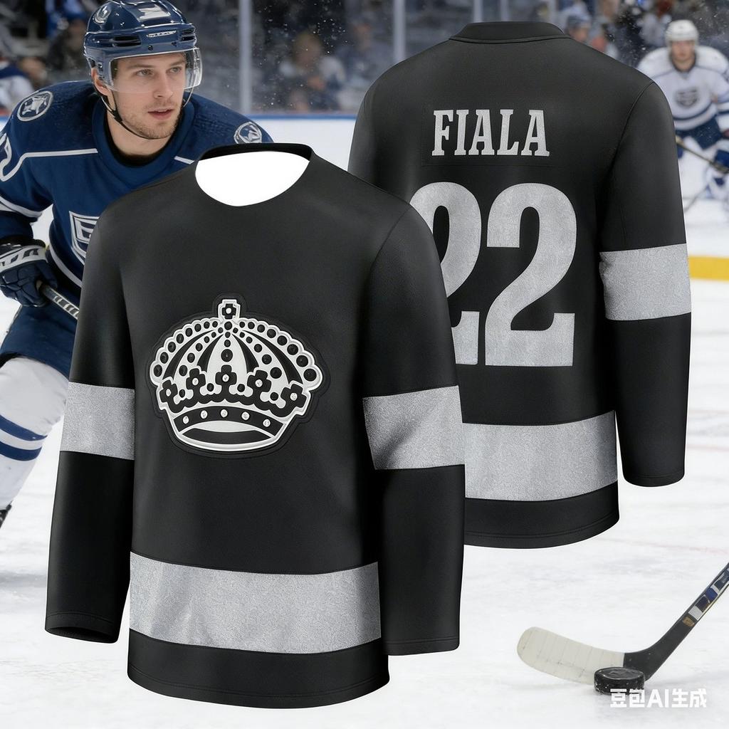 2026 Men's New Ice Hockey King Team Training Top with 3D Print, Black, Breathable and Quick-drying Long Sleeves Kids