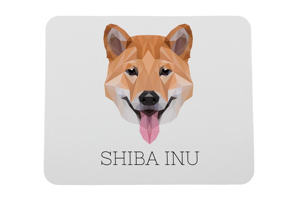 Shiba Inu, Japanese Small Size Dog, Japanese Brushwood Dog – Geometric mouse pad with a picture and text | Art-Dog
