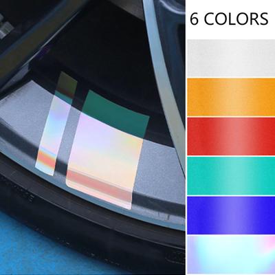 Strong PET Wheel Stickers Universal Fit Reflective Feature Car Wheel Hub Reflective Decals Quick Installation for Auto