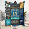 14th Birthday Celebration Flannel Blanket-Soft and Suitable for Sofas,Beds,Offices,Travel,All Seasons,Great Gift for Holidays and Birthdays.