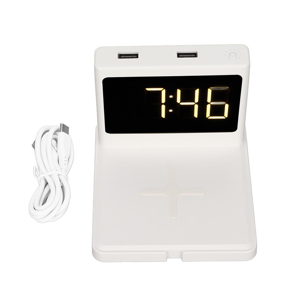 Phone Digital Clock   3 in 1 Type C Wireless Charging Alarm Clock with Snooze Button for Tablet   Fan