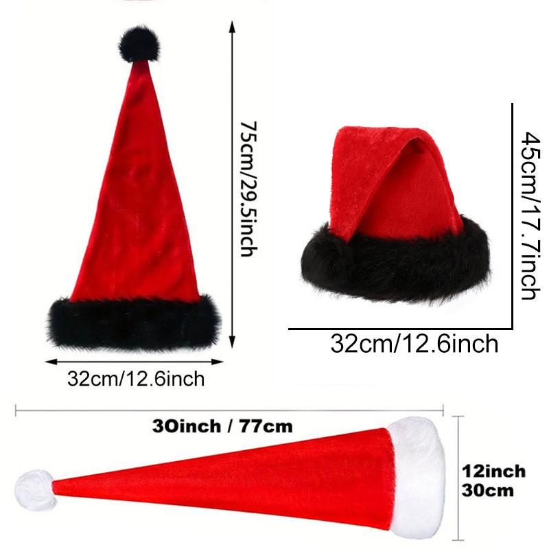 1pc Velvet Party Cosplay Decorative Long Soft Caps Comfortable Christmas Hats Santa Claus