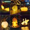 Portable Moon, Durian, Pumpkin, Goose, and Owl Animal Lamps - Solar-Powered Outdoor Decor
