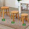 SPobeap Round Stool, 24-34cm High, Made of Natural Bamboo, for Chairs, Flower Stands, Step Stools, Children's Entryways, Lightweight, Easy To Carry, V