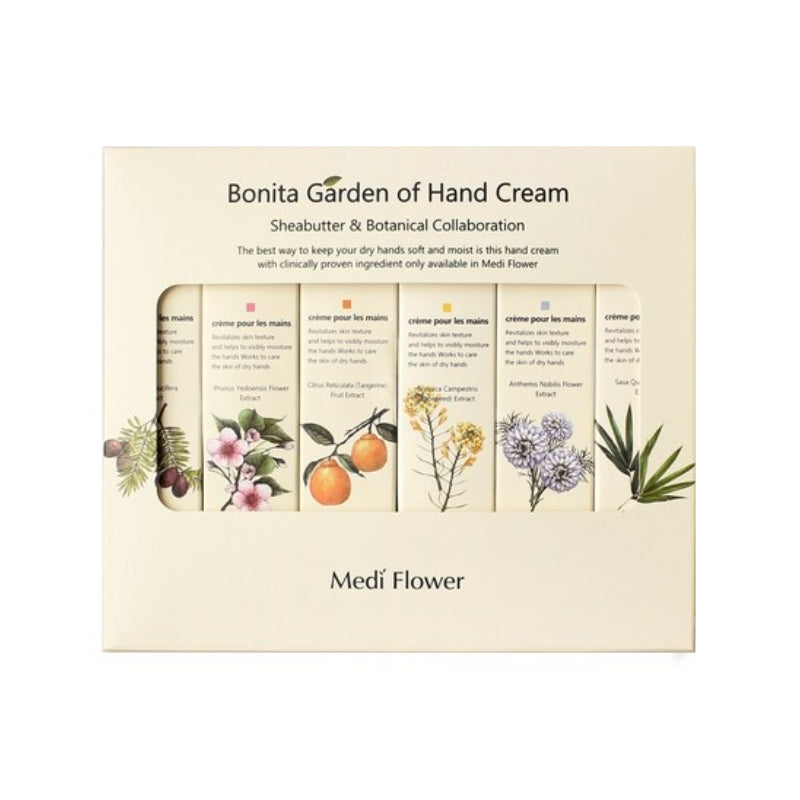 Medi Flower Bonita Jardin de Crème pour les Mains 75 ml Coffret 6 Pièces
