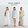 Minimalist round neck shirt, loose and elegant sleeveless shirt
