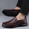 Men's Large Size Formal Leather Slip-On Shoes - Casual Low-Top for Spring/Summer